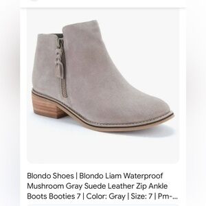 Blondo Grey Suede Ankle Boots